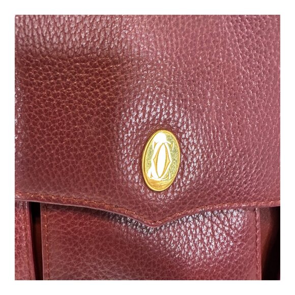 CARTIER Must Line Shoulder Bag Bordeaux leather Women - Picture 2 of 9